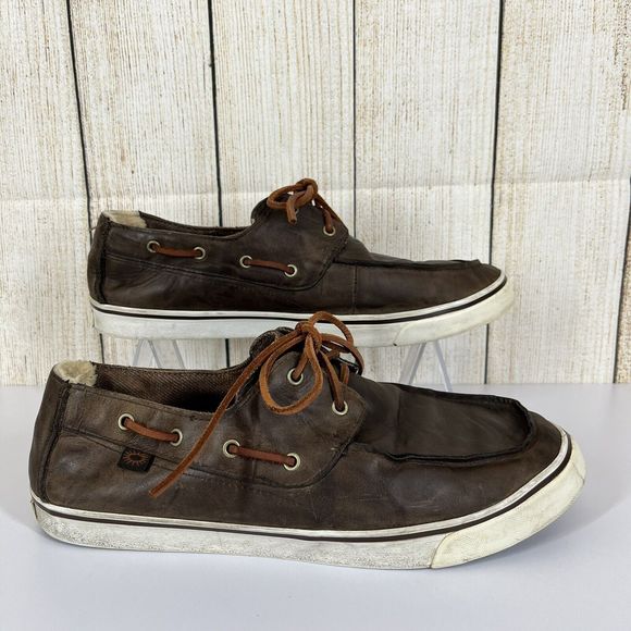 UGG Australia Boat Shoes Mens Lace Up Loafers Brown Bremerton Moc Toe Size 11.5 main image 5